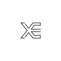 Alphabet Initials logo XE, EX, E and X vector