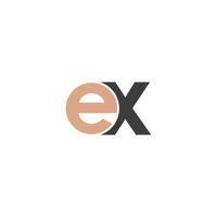 Alphabet Initials logo XE, EX, E and X vector