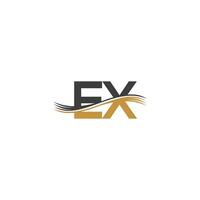 Alphabet Initials logo XE, EX, E and X vector