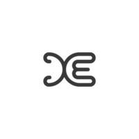 Alphabet Initials logo XE, EX, E and X vector