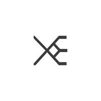 Alphabet Initials logo XE, EX, E and X vector