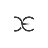 Alphabet Initials logo XE, EX, E and X vector