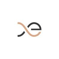 Alphabet Initials logo XE, EX, E and X vector