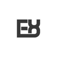 Alphabet Initials logo XE, EX, E and X vector