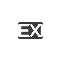 alfabeto iniciales logo xe, ex, mi y X vector