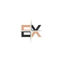 Alphabet Initials logo XE, EX, E and X vector