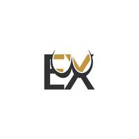 Alphabet Initials logo XE, EX, E and X vector