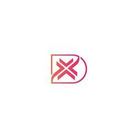 DX, XD, D AND X Abstract initial monogram letter alphabet logo design vector