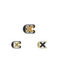 Alphabet letters Initials Monogram logo XC, CX, X and C vector