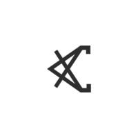 Alphabet letters Initials Monogram logo XC, CX, X and C vector