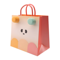 AI generated 3D Rendering of a Colorful Shopping Bag on Transparent Background - Ai Generated png