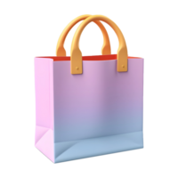 ai generato 3d interpretazione di un' colorato shopping Borsa su trasparente sfondo - ai generato png