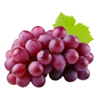 AI generated Purple Grapes with leaves on Transparent background - Ai Generated png