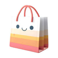 AI generated 3D Rendering of a Colorful Shopping Bag on Transparent Background - Ai Generated png