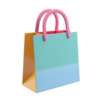 ai generiert 3d Rendern von ein bunt Einkaufen Tasche auf transparent Hintergrund - - ai generiert png