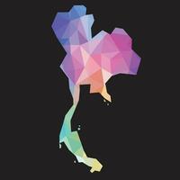 Colorful abstract vector low polygonal of Thailand map.