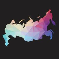 Colorful abstract vector low polygonal of Russia map.