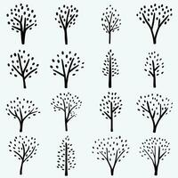 Doodle tree freehand drawing. vector