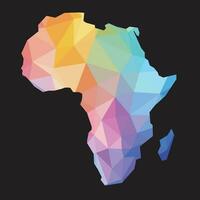 Colorful abstract vector low polygonal of Africa map.