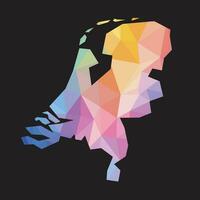 Colorful abstract vector low polygonal of Netherlands map.