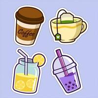 conjunto de bebida dibujos animados íconos vector