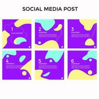 SET ABSTRACT SQUARE BACKGROUND WITH ORAGNIC SHAPES DESIGN PASTEL COLOR TEMPLATE VECTOR GOOD FOR SOCIAL MEDIA POST, COVER, POSTER, BROCHURE