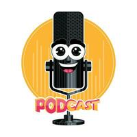 Cute podcast template Vector