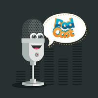 Cute podcast template Vector