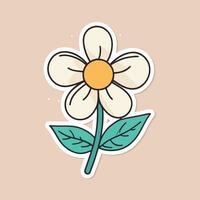 Flower cartoon illustration vector sticker design