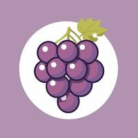 Purple grape cartoon clipart vector illustration