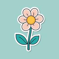 Flower cartoon illustration vector sticker design