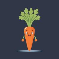 Cute carrot cartoon drawing vector