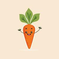 Cute carrot cartoon drawing vector