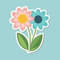 Flower cartoon illustration vector sticker design