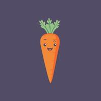 Cute carrot cartoon drawing vector