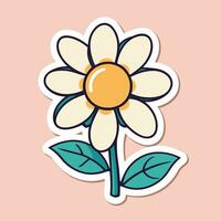 Flower cartoon illustration vector sticker design