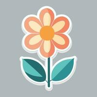 Flower cartoon illustration vector sticker design