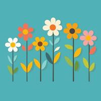 Flower sticker collection vector