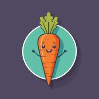 Cute carrot cartoon drawing vector