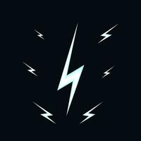 Lightning effect cartoon elements set vector