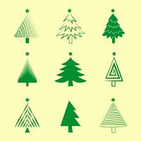 Set of Christmas trees vector collection