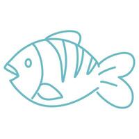 mar peces resumido para colorante página vector