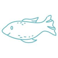 fish drawing printable coloring page vector