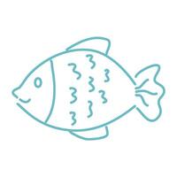 cartoon outline of a fish vector