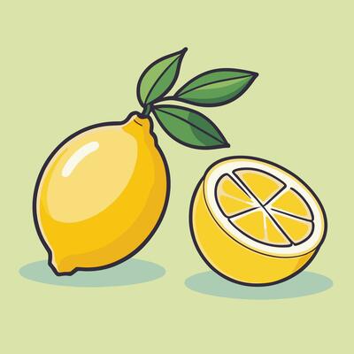 Lemon flat cartoon illustration