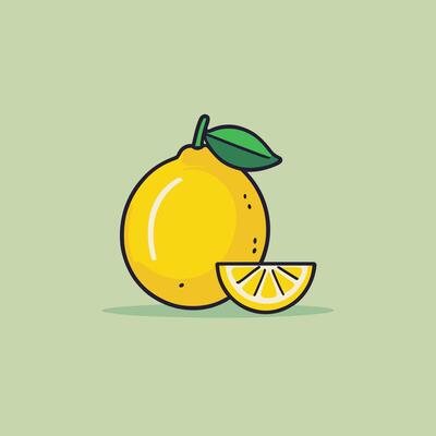 Lemon flat cartoon illustration