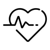 heart beat Line Icon Background White vector