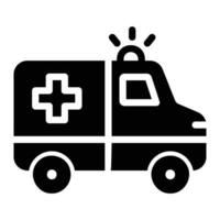 ambulance Glyph Icon Background White vector