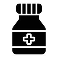 drugs bottle Glyph Icon Background White vector