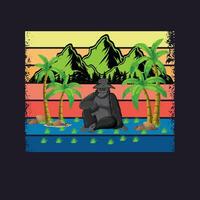 Gorilla t shirt design vector